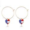 Ensemble de Collier et de Boucles D'Oreilles Pendant en Forme de Cœur du Jour de l'Indépendance - d'or 