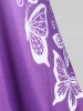 Plus Size Ombre Color Butterfly Print Flowy Tank Top -  
