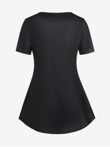 Plus Size Skull Printed Short Sleeves Gothic Tee