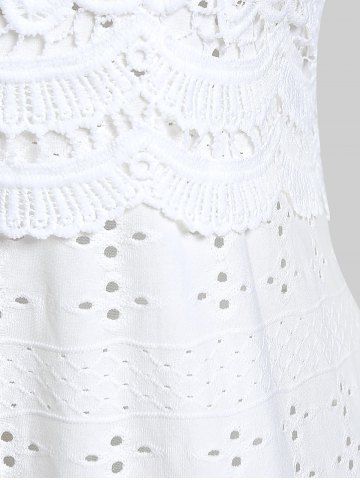 Plus Size Broderie Anglaise Lace Panel Top