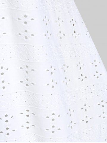 Plus Size Broderie Anglaise Lace Panel Top