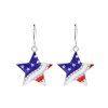 Boucles D'Oreilles Pendantes en Forme D'Etoile Drapeau Américain du Jour de l'Indépendance - Multi 