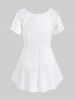 Plus Size Broderie Anglaise Lace Panel Top -  