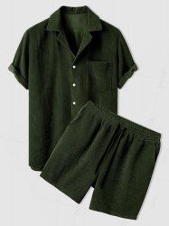 Corduroy Casual Shirt and Shorts Set -  