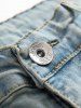 Faded Ripped Casual Pockets Jeans -  