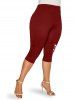 Plus Size & Curve Butterfly American Flag Print Patriotic Capri Leggings -  