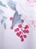 Plus Size Ombre Color Floral Print Cottagecore Tee -  
