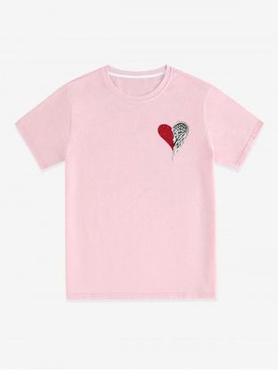 Heart Wing Print Solid Unisex T Shirt