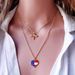 USA Independence Day Dragonfly Heart Pattern Double Layered Necklace -  
