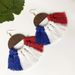 USA Independence Day Tassels Bohemian Dangle Earrings -  