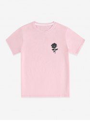 Basic Rose Print Unisex Tee -  