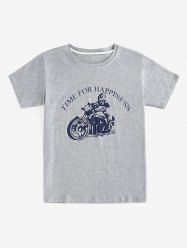 T-shirt Unisexe à Imprimé Lettre Graphique de Grande Taille - Gris M