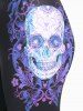 Skull Printed Gothic Tee and Skull Printed Skinny Leggings Plus Size Summer Outfit -  