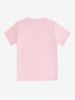 T-Shirt de Base Unisexe à Imprimé Rose de Grande Taille - Rose clair L