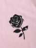 Basic Rose Print Unisex Tee -  