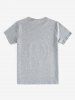 T-shirt Unisexe à Imprimé Lettre Graphique de Grande Taille - Gris 3XL
