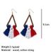 USA Independence Day Handmade Wood Triangle Tassels Bohemian Earrings -  