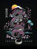 T-shirt Unisexe à Imprimé Dragon Tokyo à Manches Courtes - Noir L