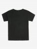 T-shirt Tunique de Grande Taille avec Ailes à Imprimé Cœur - Noir 3XL