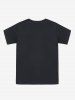 Cartoon Cat Print Short Sleeves Unisex T Shirt -  