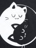 Cartoon Cat Print Short Sleeves Unisex T Shirt -  
