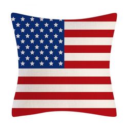 USA Independence Day American Flag Pillow Cover Patriotic Pillowcase - MULTI