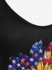 Plus Size American Flag Sunflower Print Patriotic Tank Top -  