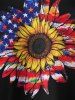 Plus Size American Flag Sunflower Print Patriotic Tank Top -  