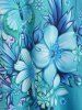 Plus Size 3D Butterfly Flower Print Crisscross A Line Sleeveless Dress -  