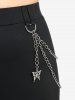 Plus Size Gothic Chains Lace Trim Capri Leggings -  