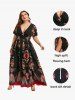 Plus Size High Waist Maxi Slit Dress -  