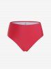 Plus Size Geometric O-ring Backless Padded Tankini Swimsuit -  