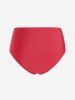Plus Size Geometric O-ring Backless Padded Tankini Swimsuit -  