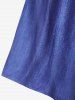 Pantalon Corsaire à Imprimé 3D Denim à Taille Haute de Grande Taille à Jambe Large - Bleu 