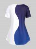 T-shirt Bicolore de Grande Taille à Manches Courtes - Blanc L | US 12