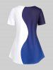 Plus Size Two Tone Short Sleeves Tee -  