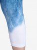 Plus Size 3D Jeans Printed Ombre Jeggings -  