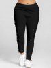 Plus Size High Rise Grommets Lace Up Skinny Pants -  