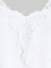 Robe Fourreau à Epaule Dénudée de Grande Taille en Dentelle - Blanc 