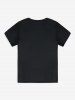 T-shirt à Imprimé 3D Fumée et Cœur Brillant Unisexe - Noir XL