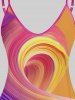 Plus Size Psychedelic Swirl Printed Tank Top -  