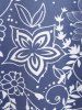 T-shirt Décontracté à Imprimé Floral de Grande Taille - Bleu 