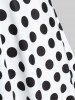 Plus Size Polka Dot Backless Strappy Tunic Tank Top with Lace -  