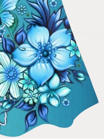 Plus Siz 3D Flower Printed Cami Top