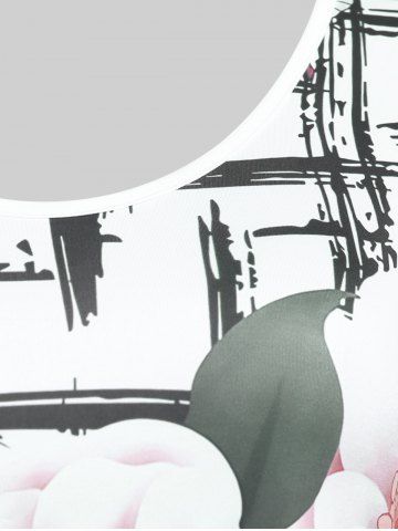 Plus Size Plaid Floral Print Tee