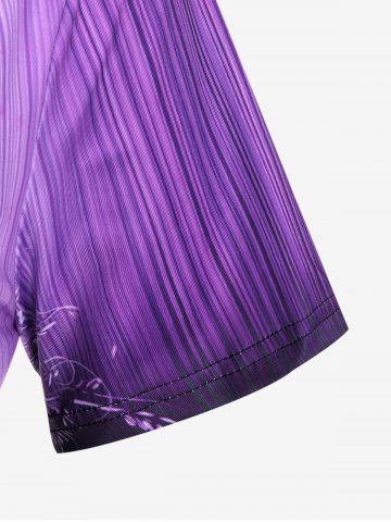 Plus Size Colorblock Floral Heart Print Tee