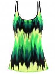 Modest Contrast Colorblock Padded Dual Strap Boyshorts Summer Beach Tankini Swimsuit -  