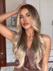 Perruque Synthétique Longue Ondulée Couleur Marron Dégradée - Multi 
