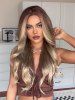 Perruque Synthétique Longue Ondulée Couleur Marron Dégradée - Multi 