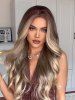 Perruque Synthétique Longue Ondulée Couleur Marron Dégradée - Multi 